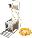 Stainless Steel Farm Boot Scrubber with High Pressure Spray Gun & 10m Hose - Manual Shoe Cleaner for Construction Sites & Outdoor Use, No Electricity Required