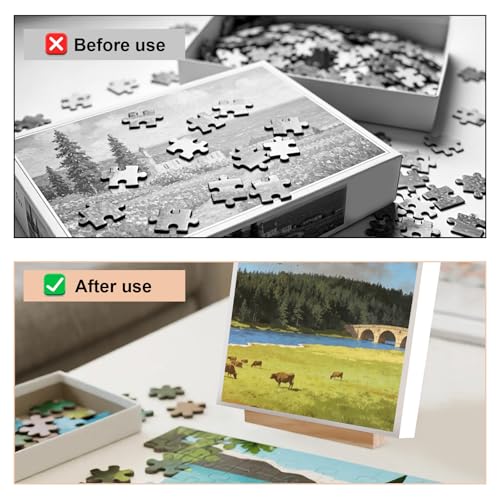 2pcs Jigsaw Puzzle Box Stands, 15x3x1.9cm/5.9x1.18x0.75in Wooden Jigsaw Puzzle Box Lid Holder Storage Board Poster Easel Rack for Women Men Girls Boys Home Office Desk Accessories Lovers Gifts - Thumbnail 4
