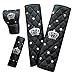 ALVAZA Leather Car Seat Belt Cover Shoulder Seatbelt Pad Handbrake Cover Gear Shift Cover with Bling Rhinestones Crown Car Accessories(4 Pcs)