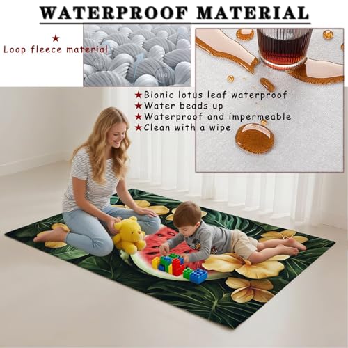 Tapis salon imperméable 50x80cm lavable et antidérapant moderne