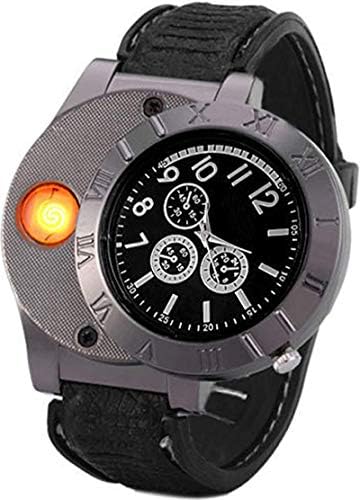 Findtime Men USB Rechargeable Cigarette Cigar Lighter Watch Novelty Cool Lighters Windproof Flameless Unique Designer Wristwatches