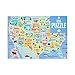 Talking Tables Puzzle e poster con mappa blu Stati Uniti da 1000 pezzi, Colore Punti di riferimento americani viaggi, compleanno, PUZZ-MAP-USA