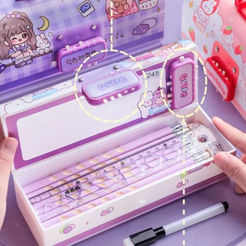 Image of Storio Space Theme Pencil Box for Kids, Kids Pen & Pencil Box Suitcase Style Password Lock Pencil Case,Multi-Layer Pencil Box for Kids,Boys,Girls,Stationary Organizer Case,Return Gift