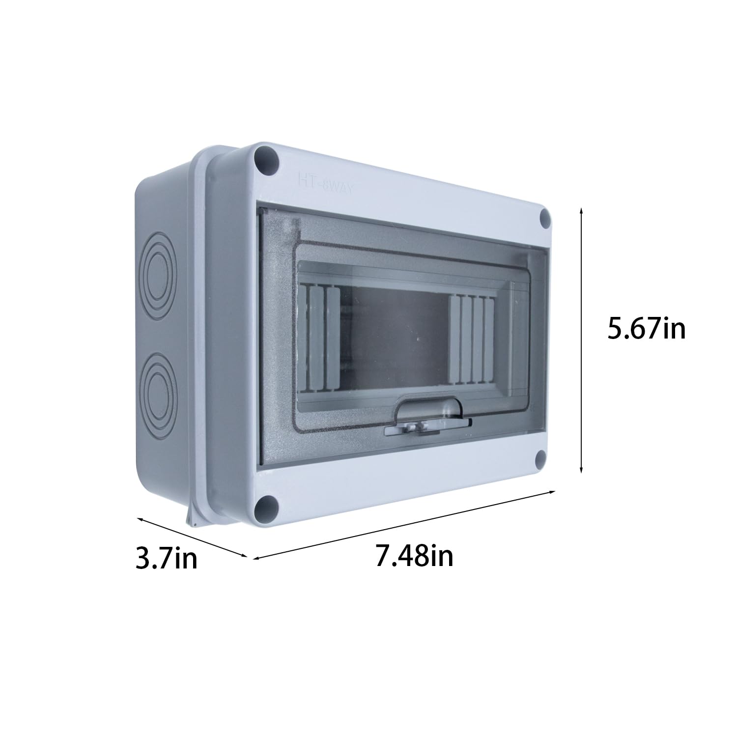 Scatola di protezione di distribuzione IP65 impermeabile, scatola interruttore automatico a 8 vie con guida DIN, copertura trasparente in plastica ABS per montaggio a parete per interni ed