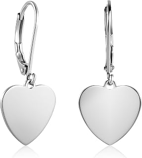 Mabor Heart Hoop Earrings for Women, Low Allergenicity Copper Love Drop Dangle Earrings, Silver Trendy Jewelry Gift Idea