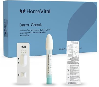 Intestinal Health Test for Home - Quick Test for Occult Blood in Faeces (FOB) Early Detection of Colon Diseases & Colon Cancer for Abdominal Pain or Discomfort during defecation