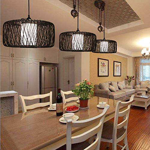 Lustre chinois en bambou et rotin suspension DIY eclairage simple - 3