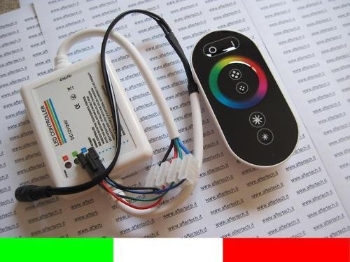 Aftertech® CENTRALINA CONTROLLER LED STRIP RGB + TELECOMANDO TOUCH B6B3