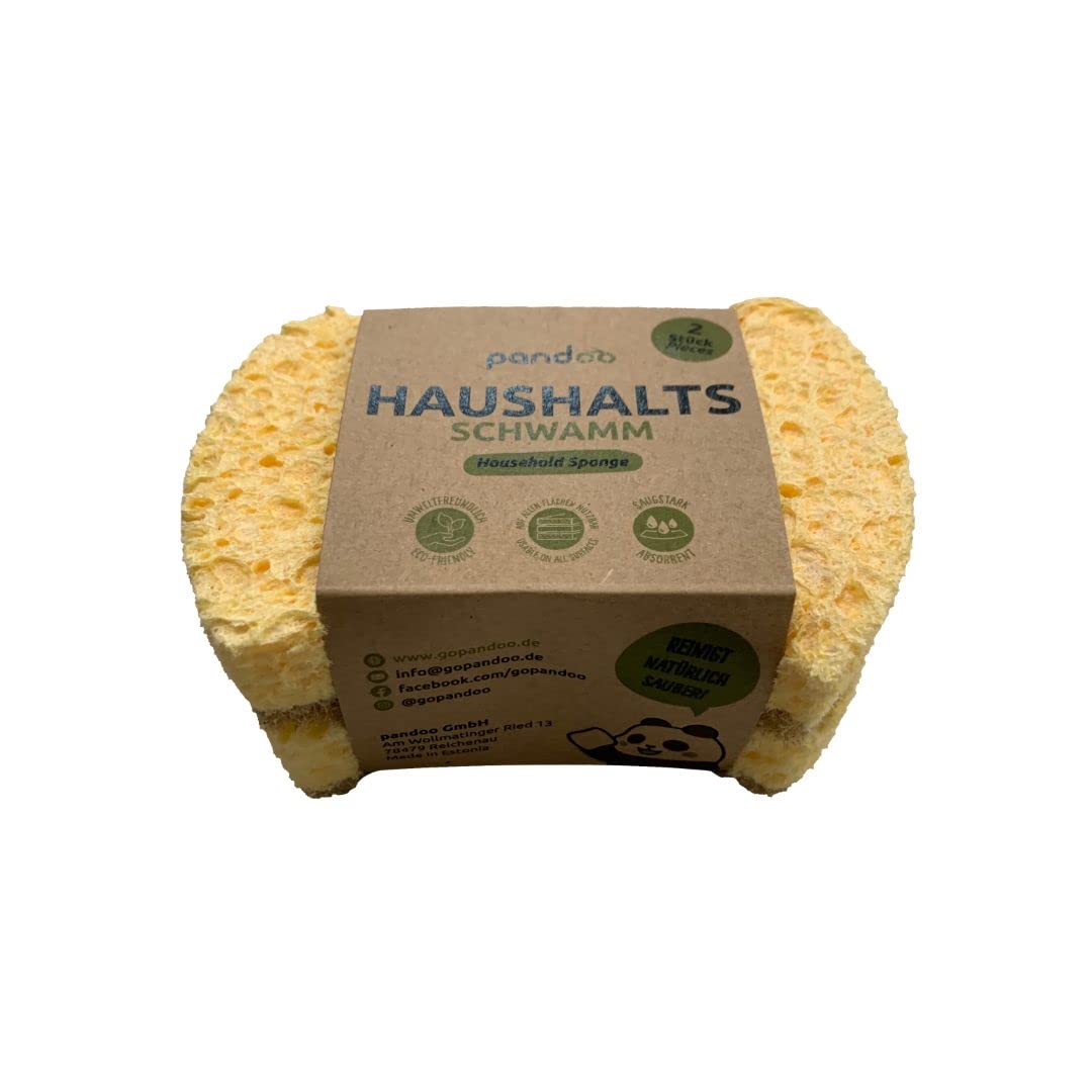 andoo Esponjas para el hogar | Esponja de limpieza orgánica, Esponja de cocina, Esponja de cocina, Esponja para platos, Biodegradable, Respetuoso con el medio ambiente (40 unidades)