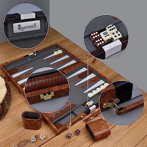 Queensell QS-BCKGMN Backgammon Sets For Adults Leather thumb #5