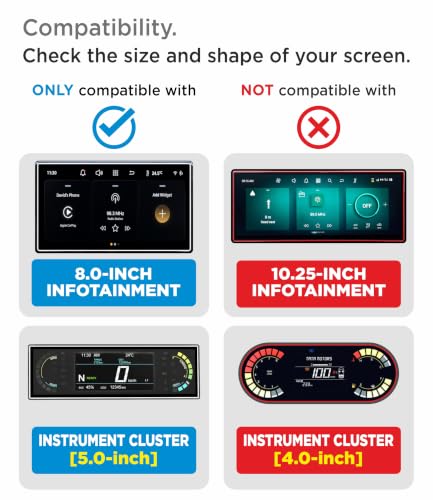 Image of SPARTAN SHIELD [2 PACK] Screen Guard For TATA TIAGO 2026 Facelift || Pure+ & Pure+A || 8 Inch Infotainment Touchscreen + 5 Inch Instrment Cluster Protector | Anti Scratch | Water Resistant | HD Clear | High Touch Sensitivity | TataTiago Car Display Accessories 2026+ [Not Tempered Glass]