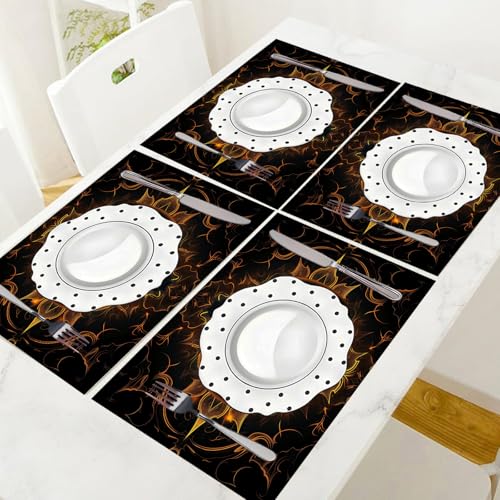 Sets de table gothiques lavables avec motif lanterne citrouille pour protéger votre table - 6