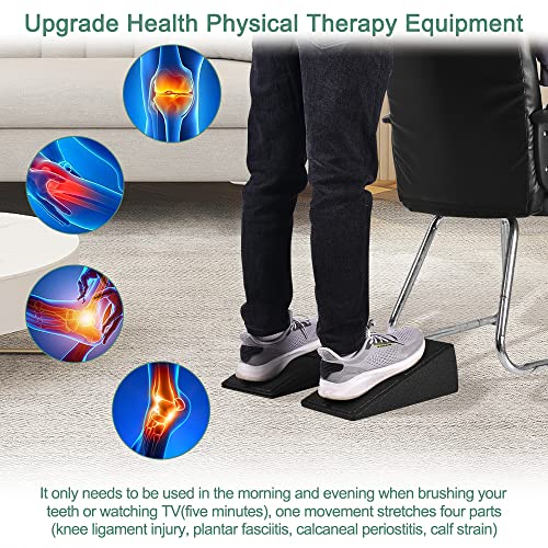 Slant Board Squat Wedge for Calf Stretching，3 Pcs 12" x 6.3" Foot Stretcher Balance Board for Plantar Fasciitis, Adjustable Foam Slant Board Wedge Great for Exercises (Black) by Grope - Image 7