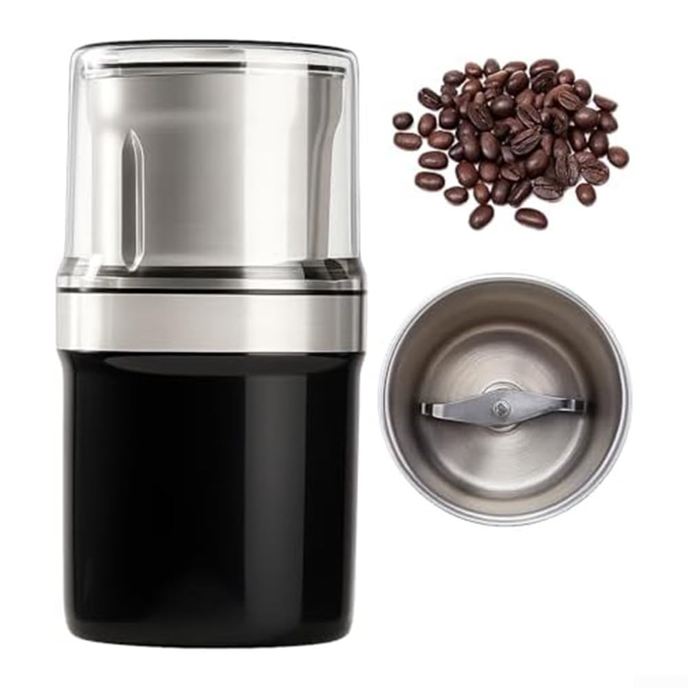 Macinino Elettrico per caffè Acciaio Capacità Grande Macinino(US Standard) | Acciaio riutilizzabile, motore , per caffè macinato , spezie intere, design compatto