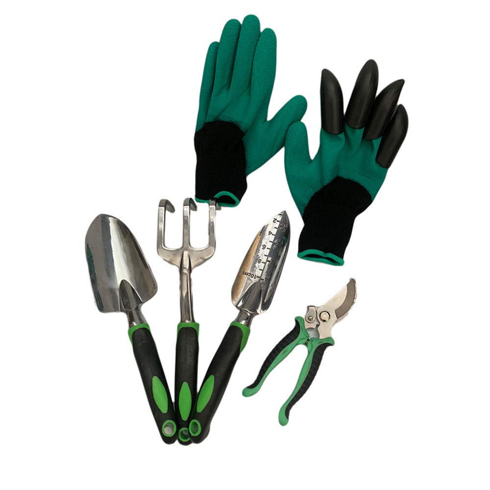 Juego de Herramientas de jardinería para jardín Juego de Herramientas de jardín de aleación de Aluminio de Cuatro Piezas Herramientas de jardinería con Mango de Dos Colores de Silicona