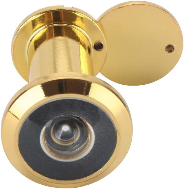 TPOHH 220-degree Safety Zinc Alloy Door Viewer with Heavy Duty Privacy Cover for 1-3/8 to 2-1/6 Doors, Gold Front Door Peephole for Home Hotel