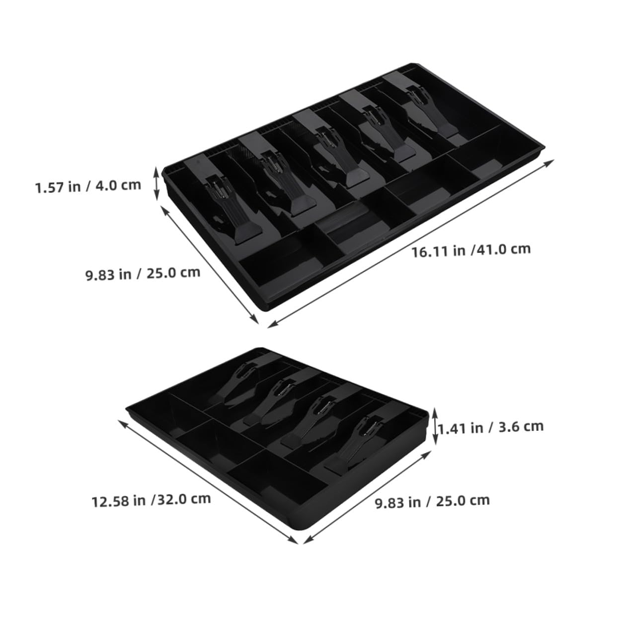 SHINEOFI 2piezas Caja De Almacenamiento De Escritorio Para Guardar Dinero Organizador De Monedas Con Clip Para Billetes Bandeja Para Cajón De Caja Registradora Para Oficina o Tienda