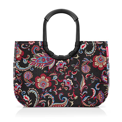reisenthel Loopshopper L frame op-art - Sac robuste avec compartiments pratiques en bouteilles en PET recyclées - Design charmant et résistant à l'eau, Cadre Paisley Noir, L, Acheter
