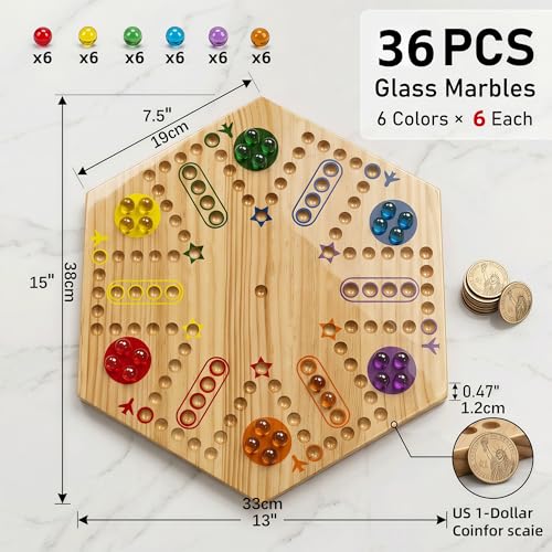 Juego de Mesa Doble de Madera 2 en 1, 13 Pulg miniatura 4
