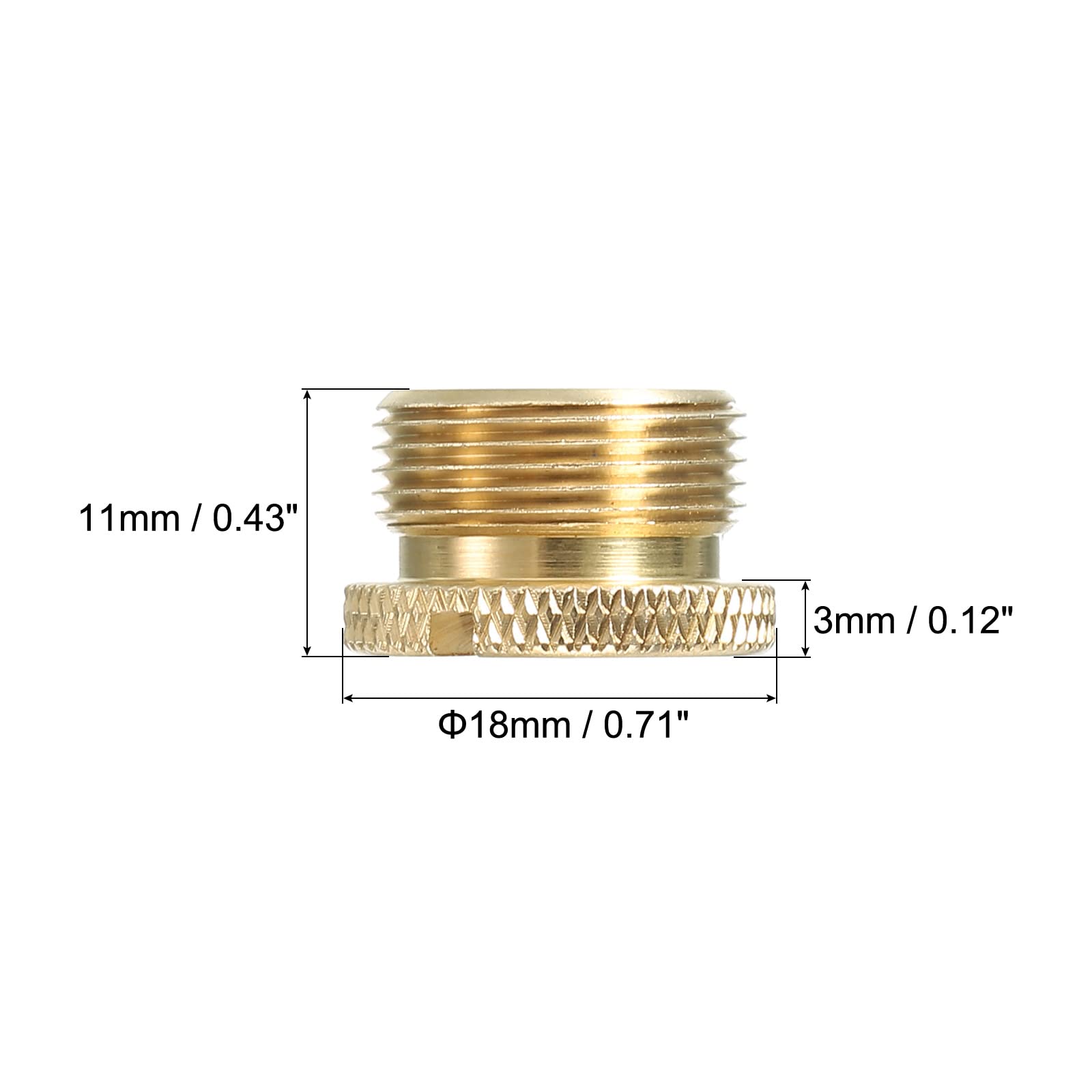 PATIKIL Adapter stojaka na mikrofon 1/4 żeński na 5/8 męski mosiężny adapter śrubowy do mikrofonu statyw stojak złoty 2 szt