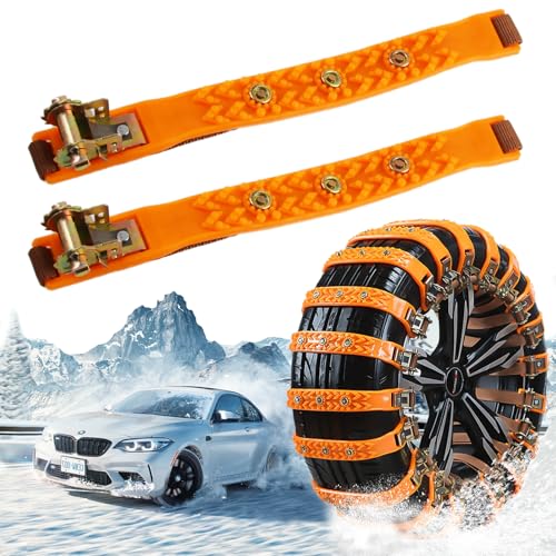 SilverChry Catene da neve di emergenza, antiscivolo, universali, 2 pezzi di...