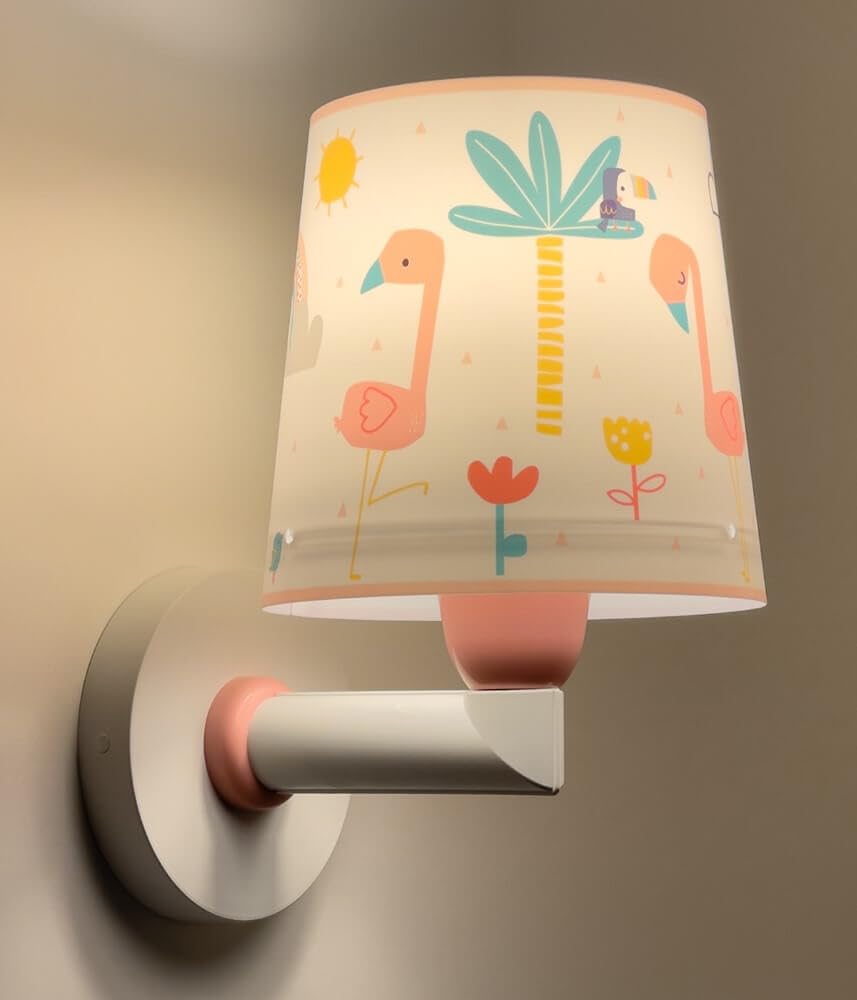 Dalber Aplique Infantil De Pared Flamingo Flamenco Animales Arcoiris Rosa, 82469, E27