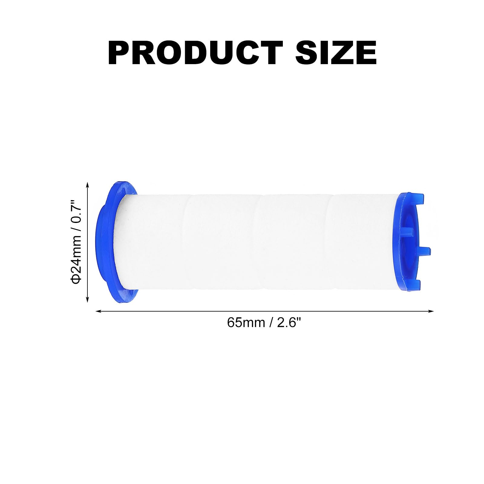 uxcell 6 Pcs Shower Head Filter with Calcium Balls 2.6 Inch PP Cotton Filter Cartridge Replacement High-Pressure Handheld Fan Shower Jet Sets