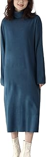 [Bidason] ワンピース レディース ニット 秋冬 暖かい ロング丈 タートルネック ゆったり 体型カバー 柔らか 着心地が良い 長袖 シンプル お洒落 可愛い セーター カジュアル お出掛け 通勤