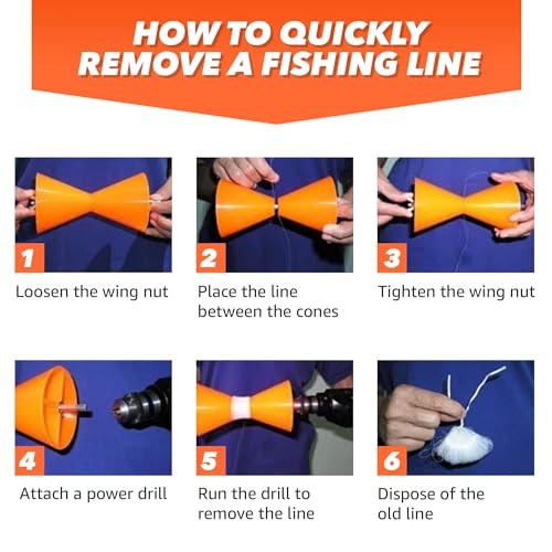 Line Off ORANGE-LINEOFF High-Speed Fishing Line Remover, Fast, Portable And Efficient Fishing Line Stripping Tool thumb #1
