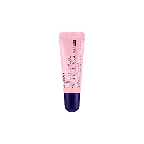 MIZON Collagenic Aqua Volume Lip Essence Tratamiento con colágeno coreano bálsamo labial hidratante calmante protección UV sin fragancia (0.35 onzas)