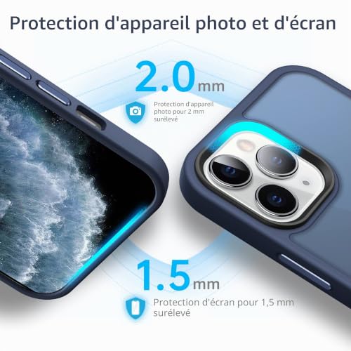 Coque iPhone 11 Pro silicone souple mate avec boutons aluminium