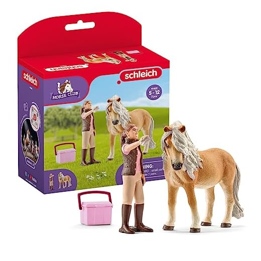 Schleich - Figura Cuidadora con Poni Islandés, 16,5 cm
