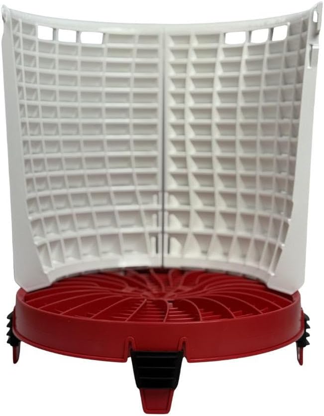 Scrub Wall Bundle – Bucket Insert Car Wash Grit Guard System for Wash Mitts, Wheel Brushes & Microfiber, Traps Dirt Below for Cleaner Wash Water - Dirt Lock (Red) & Scrub Wall (White)