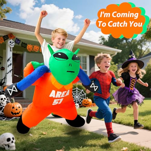 Camlinbo Inflatable Kids Halloween Costume Blow Up Ride on Alien Costumes for Halloween Alien Theme Boy Girls Cosplay Party by Camlinbo - Image 3