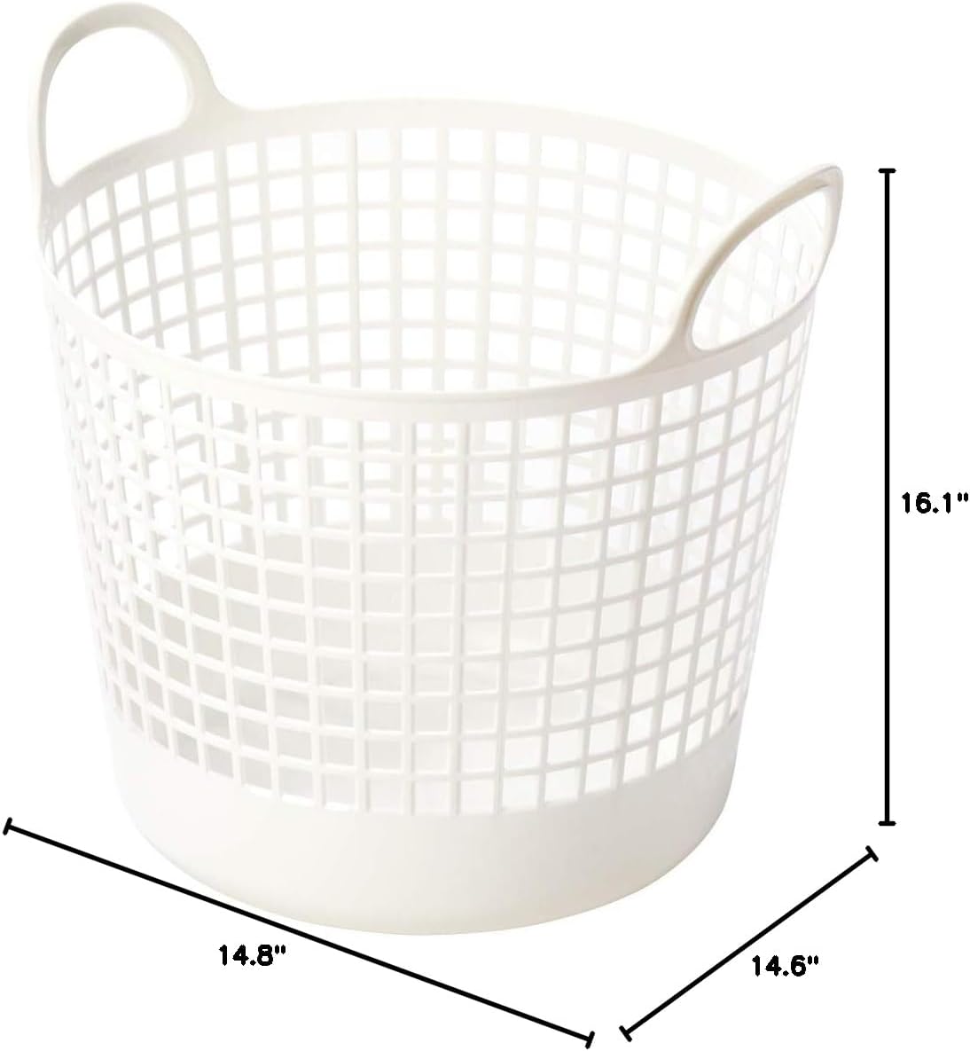 LIKE-IT Laundry Laundry Storage Round Basket, Approx. Width 16.1 x Depth 14.6 x Height 14.8 inches (41 x 37 x 37.5 cm), Gray, Made in Japan, LBB-01C Uses approximately 90% Biomass Plastic
