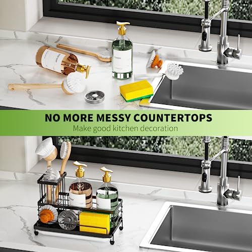 image for Cisily Sink Caddy Kitchen Sink Organizer, Sponge Holder for Kitchen Si