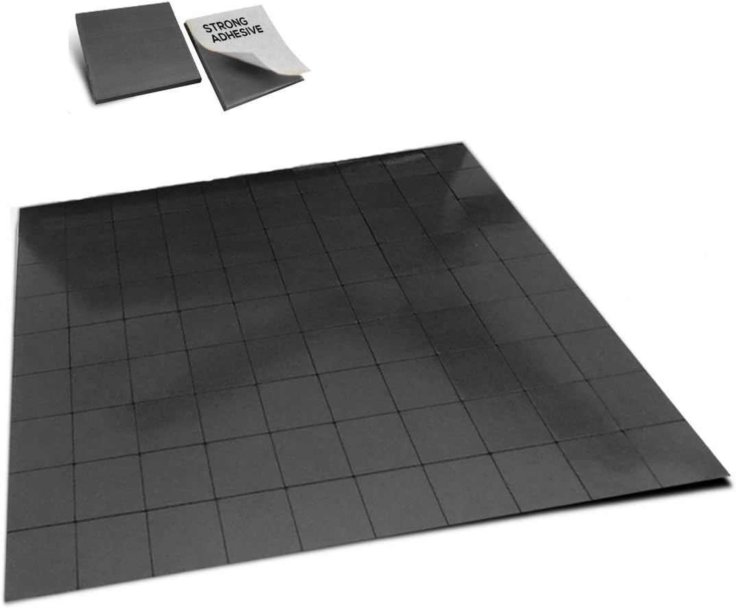 Adhesive Magnets ! Tape Sheet of 90 Magnetic Squares for Crafts Mini Thin Small and Sticky Magnets ! Used as Magnetic roll, Strip and Stickers