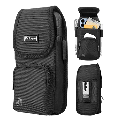 Perilogics Nylon Cell Phone Belt Holster Compatible with iPhone 17 Pro Max, 16 Pro Max, 16 Plus...