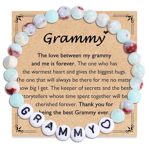 Mom Grandma Wife Aunt Nana Mama Gigi Mimi Grammy Granny Nonna Bracelet Jewelry Gifts for Women Adults on Mother's Day Valentines Christmas Birthday Easter Thanksgiving