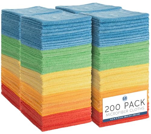 Serviettes en microfibre S&T INC. chiffons de nettoyage multi-surfaces pour éliminer la poussière