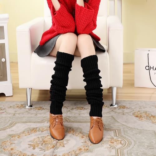 Image of XEPST 2 Pairs Leg Warmers for Women, High Boot Cuffs Knitted Boot Topper Warmers Over Knee Footless Socks for Winter Warmer