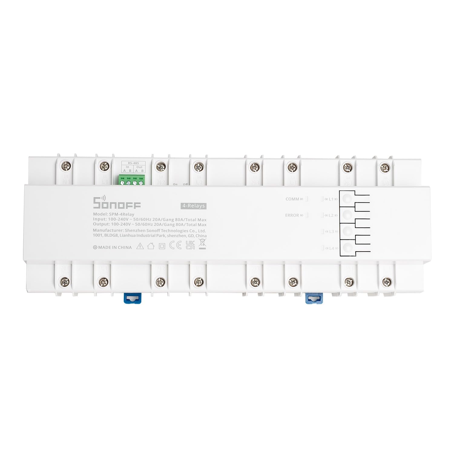 Medidor de Potencia WiFi Unidad Esclava Enlazable SONOFF SPM-4 Relay Blanco