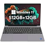 Maxsignage Student Laptop: 15.6' Full HD, 512GB SSD, 12GB DDR4 RAM, Intel Jasper Lake N5095, Numeric Keypad, Wi-Fi 6, AMD Radeon Graphics, Windows 11, Business and Fun (Grey)
