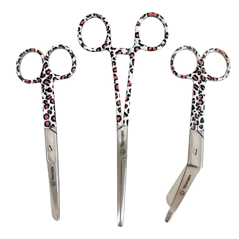 Set de ciseaux d'infirmière "Panthère Rose" - Ciseaux à bandages - Accessoires infirmiers - Ciseaux de premiers secours - Ciseaux médicaux - Kocher - Cadeau pour infirmière