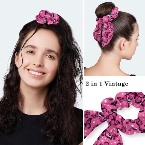 Image of Butterfly Scrub Cap Women with Ponytail & Buttons Adjustable Surgical Nurse Hat with Cotton Sweatband for Long Hair