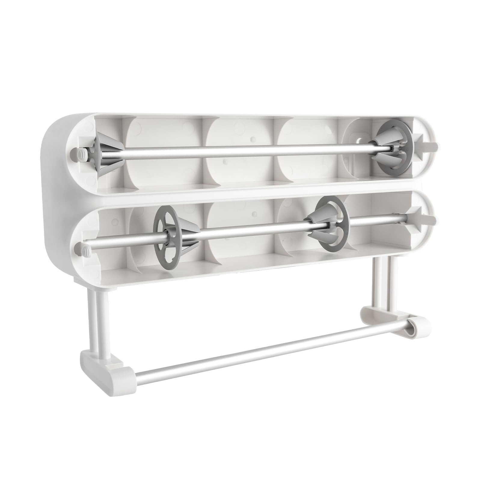 Dispensador de film transparente montado en la pared, lámina adhesiva con gancho adhesivo, soporte para rollos de cocina, dispensador de papel de aluminio