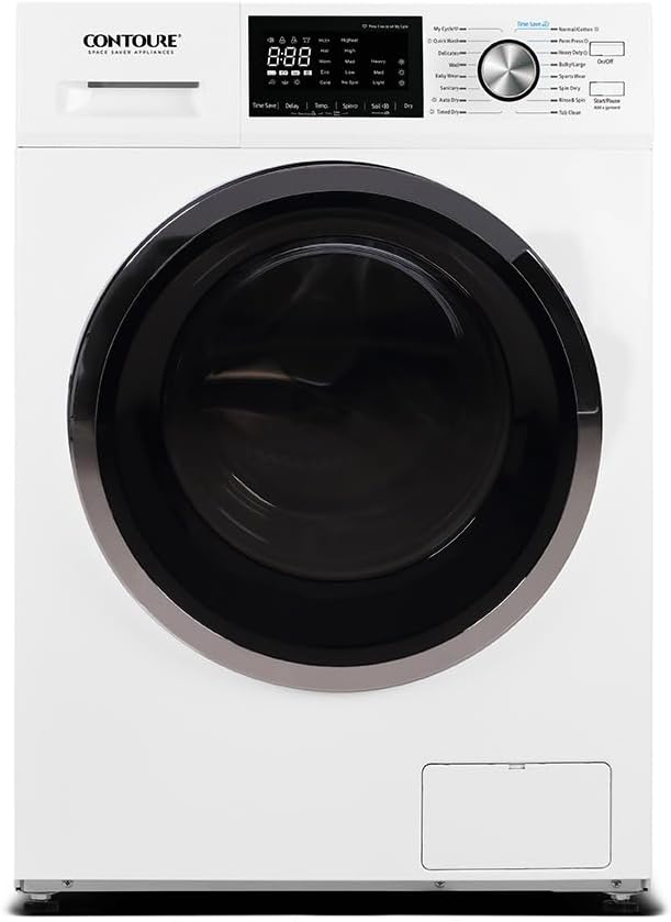 2.7 Cu. Ft. Washer Dryer Combo with Steam, Ventless All-in-One RV Washing Machine, Compact Apartment Size, White, 120V