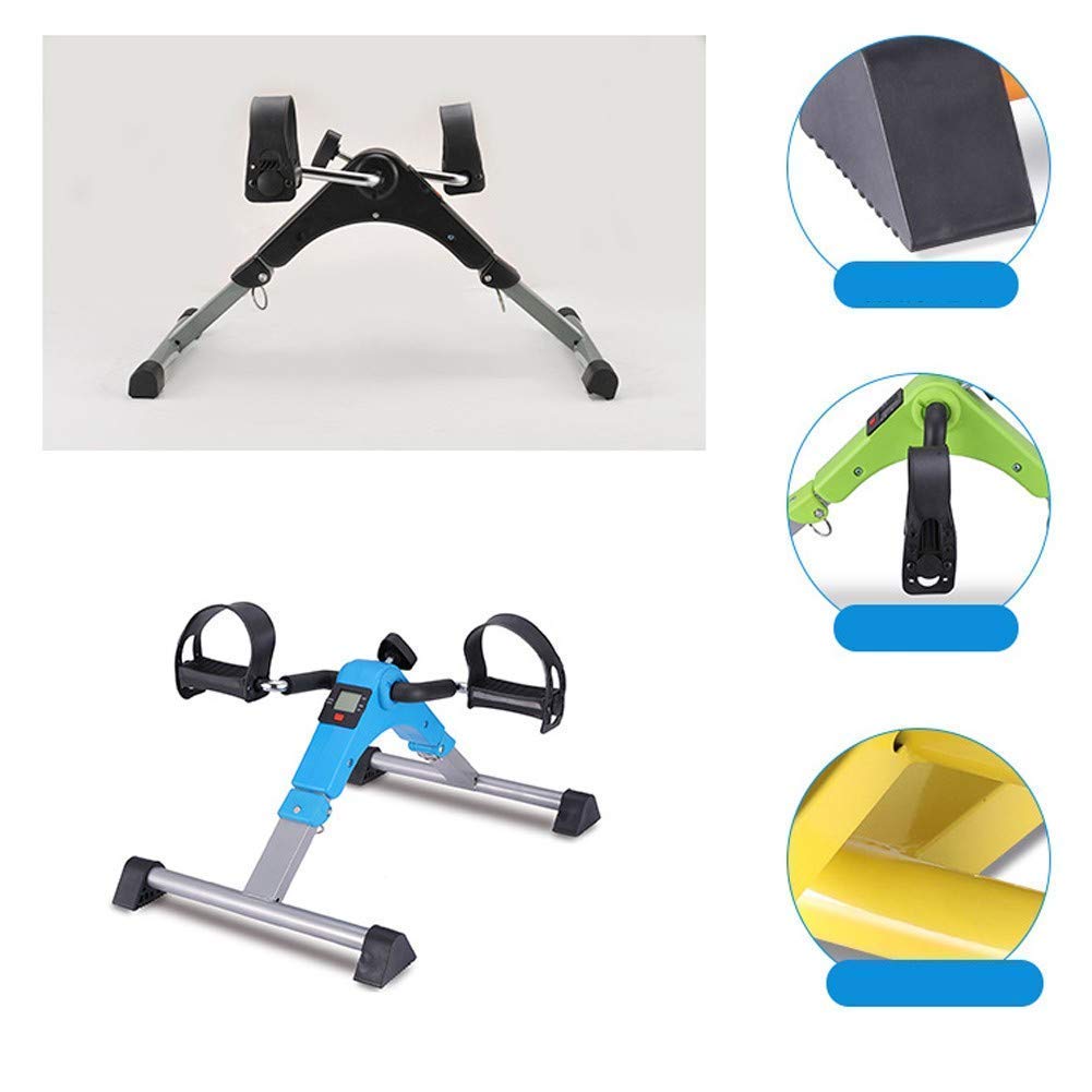 Przenośny elektryczny Mini rower stacjonarny składany przenośny składany do ćwiczeń domowych Maine, niebieski (szary)