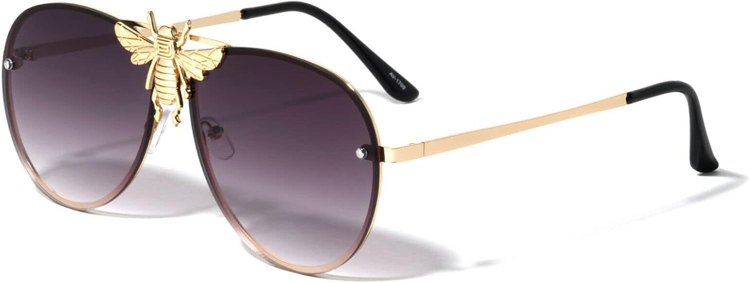 Dweebzilla 3D Killer Bee Luxury Hip Hop Pilot Aviator Sunglasses Floating Lenses