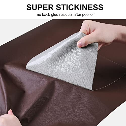 Image of YAFLC Leather Repair Patch for Furniture, 4 inch x 63 inch Self Adhesive Leather Repair Kit Vinyl Repair Tape for Car Seat Sofa Jackets Couches Chair Brown